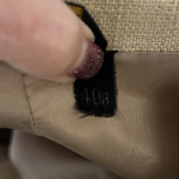 Vintage 80s Men’s Cream Nubby Raw Silk Linen 2 Button Sports Coat Blazer Size 40 - Picture 5 of 10